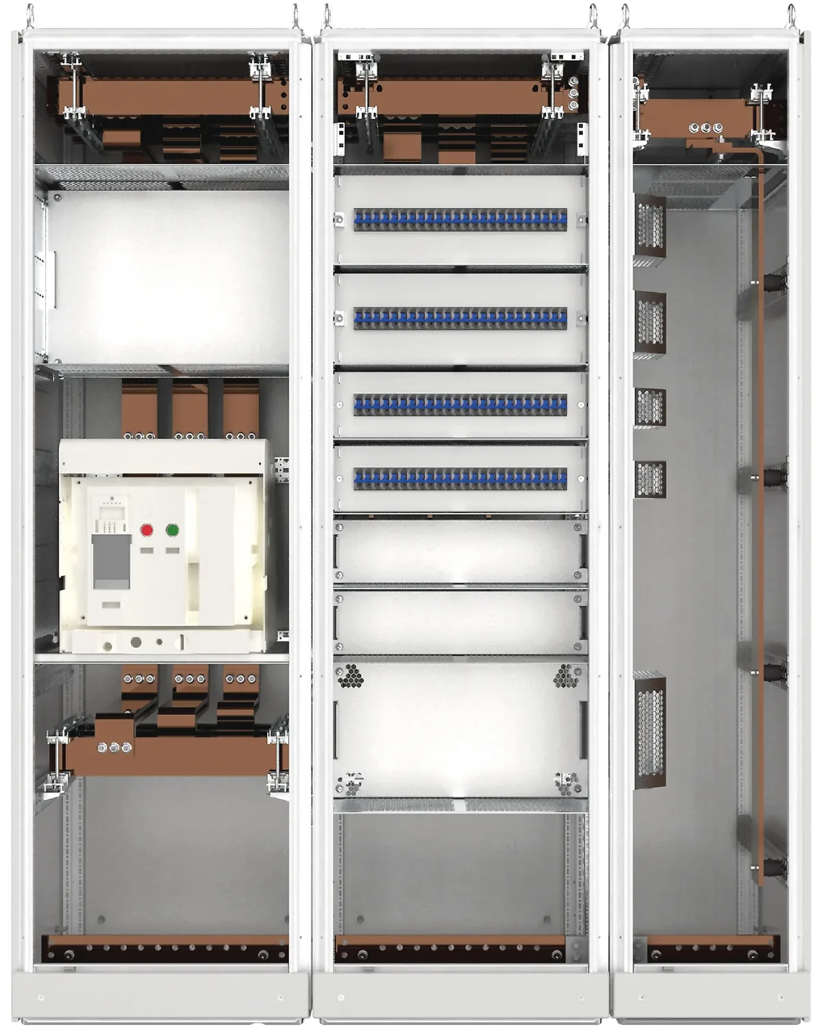 Три напольных шкафа IPEX, объединённые в линейку